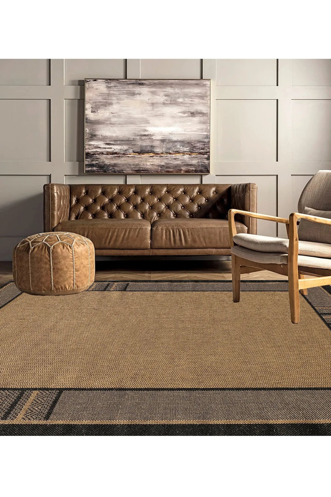 Sisalo Border Flatweave Rug - 181 Brown