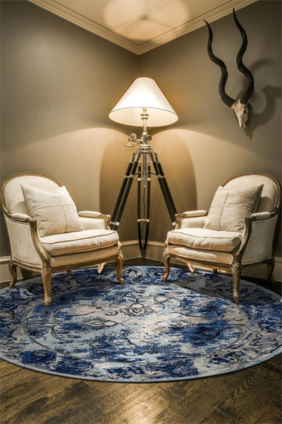 Mayson Contemporary Floral Rug - 105 Blue