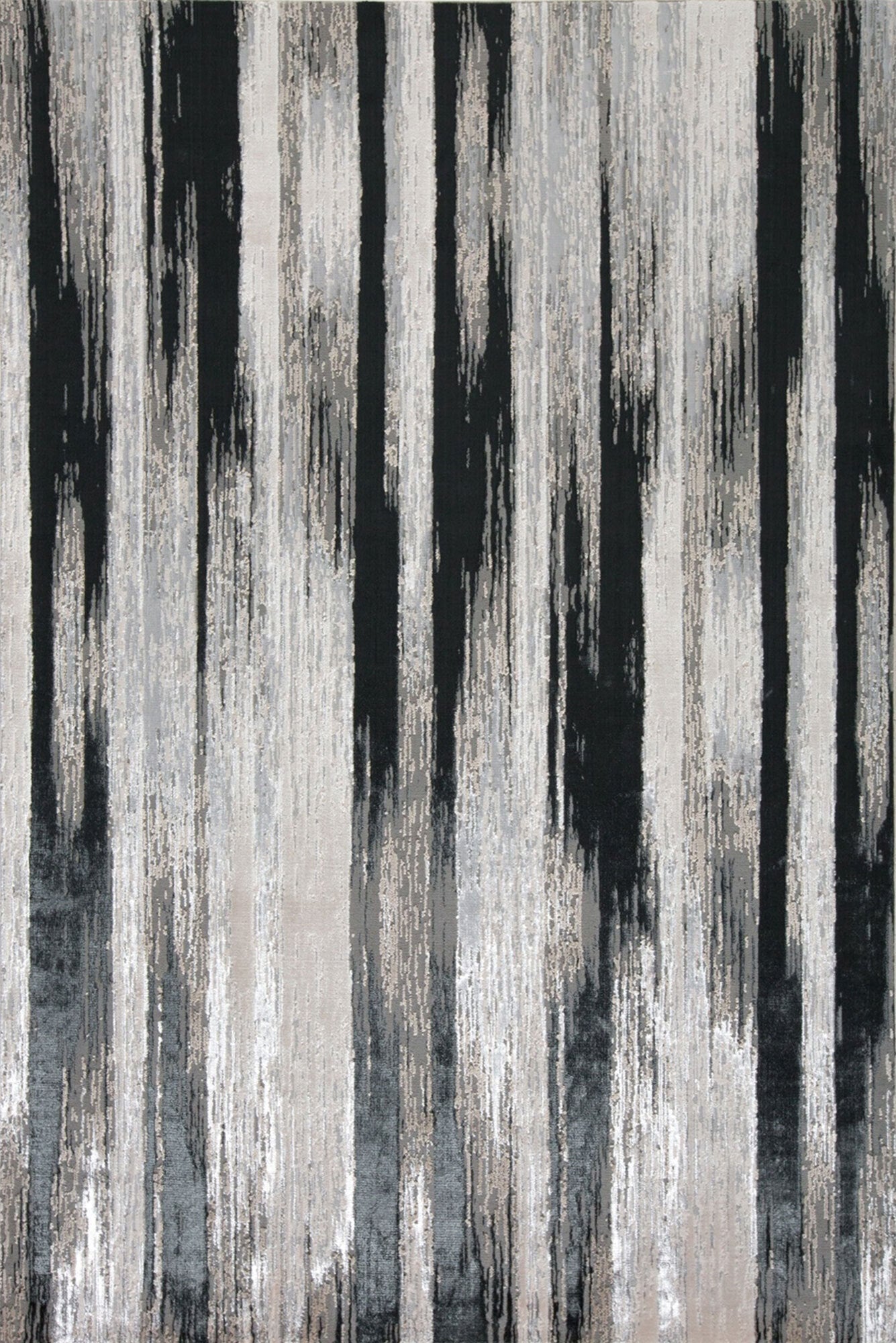 Metallic Abstract Rug - 105 Black