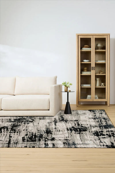 Metallic Abstract Rug - 101 Black