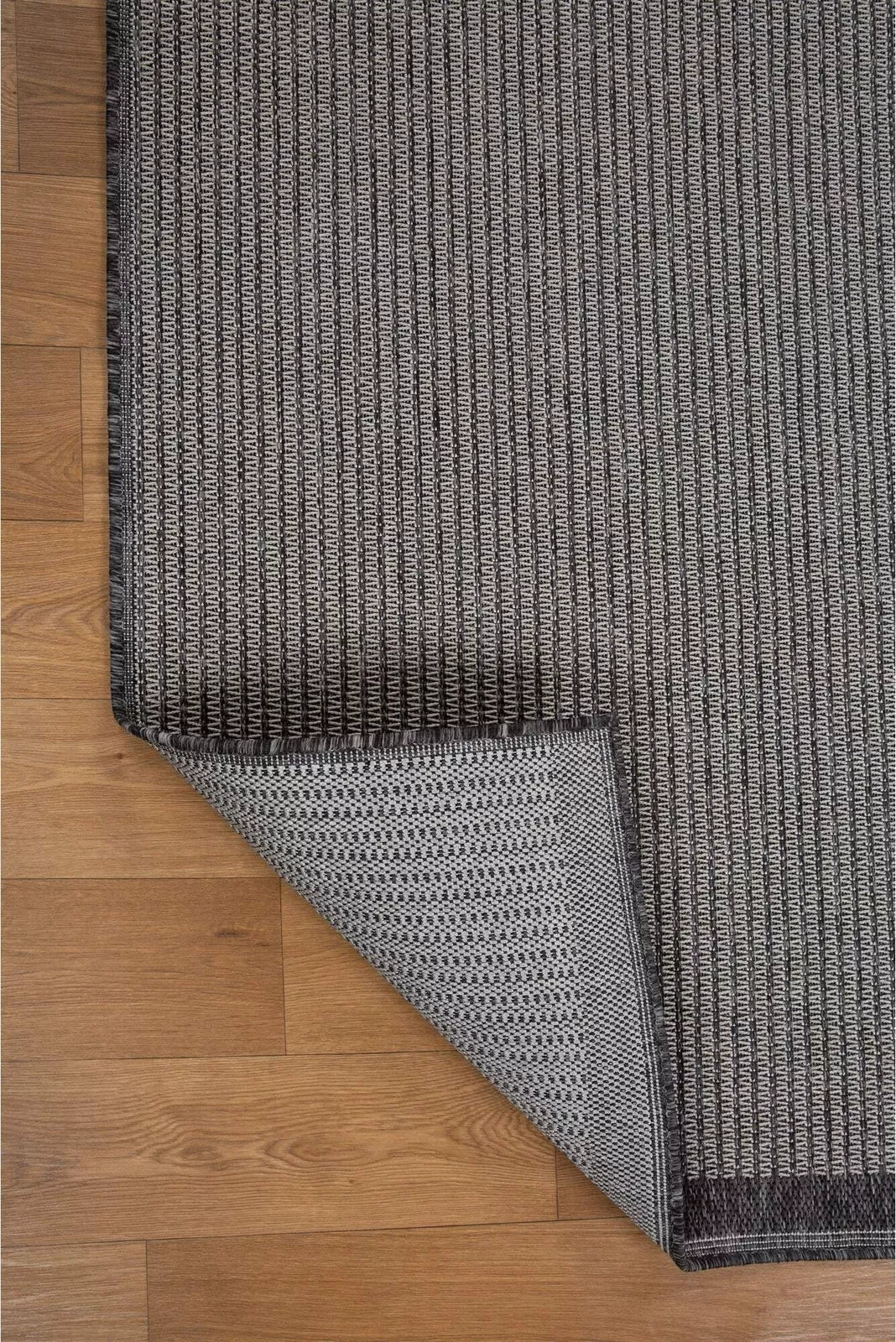 Miran Flatweave Rug 101 - Charcoal Grey