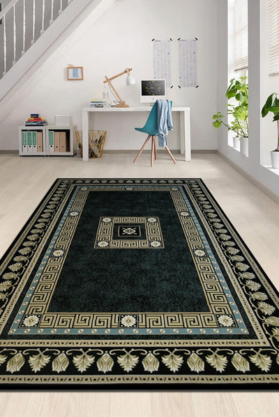 Crown Traditional Medallion Rug - 102 Black