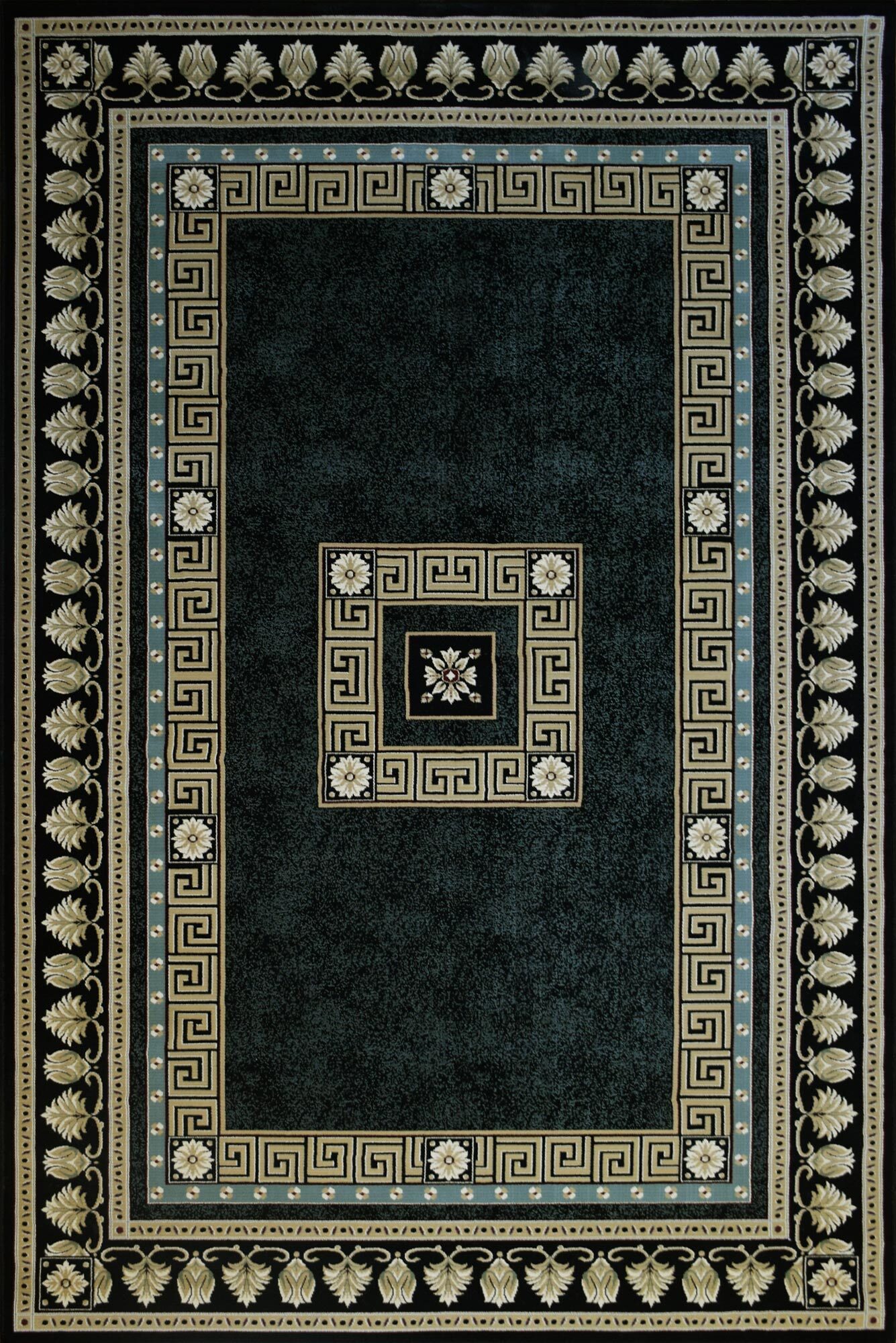 Crown Traditional Medallion Rug - 102 Black