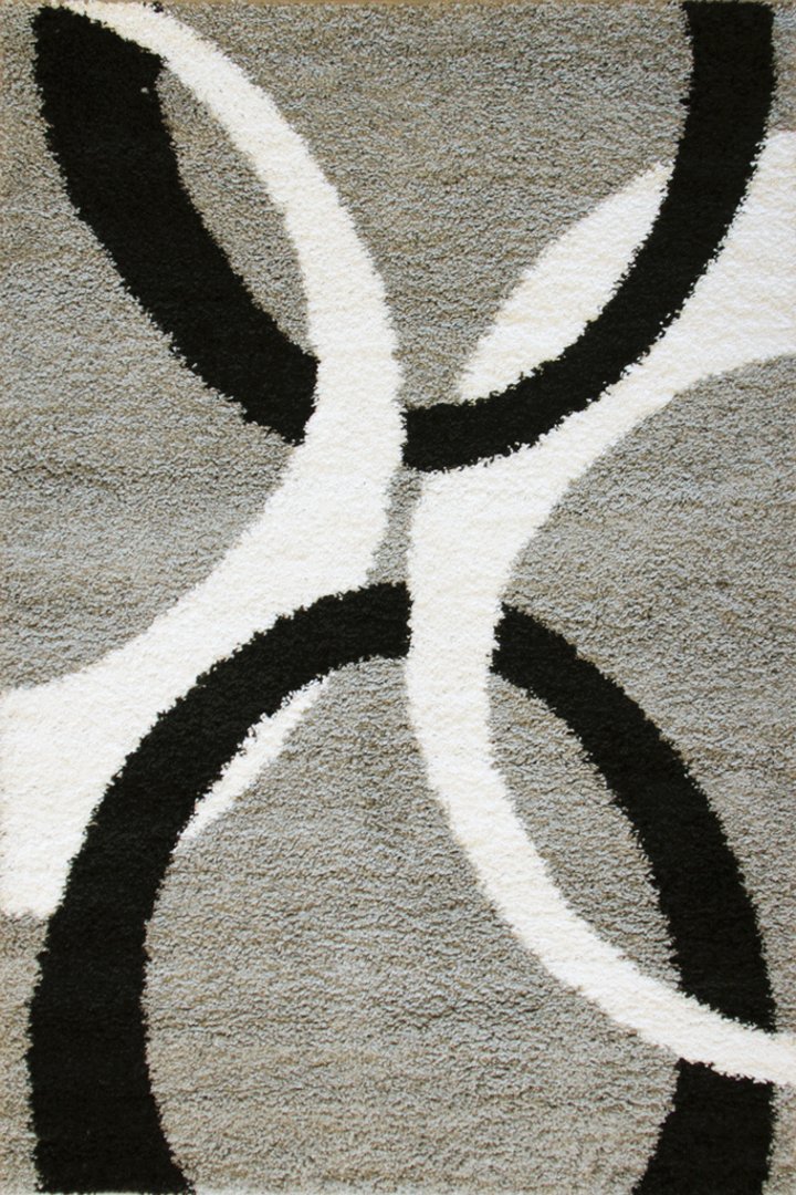 Moda Abstract Shaggy Rug - 104 Grey