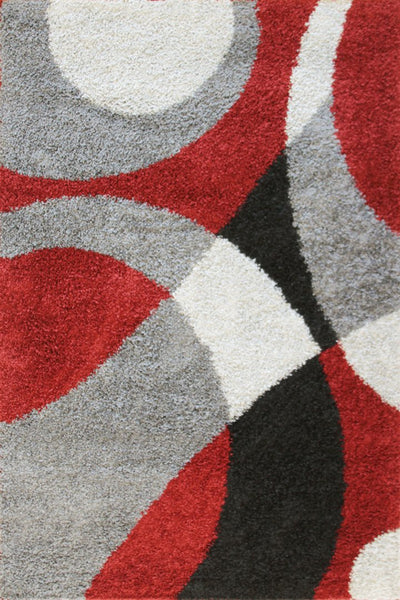 Moda Abstract Shaggy Rug - 102 Red