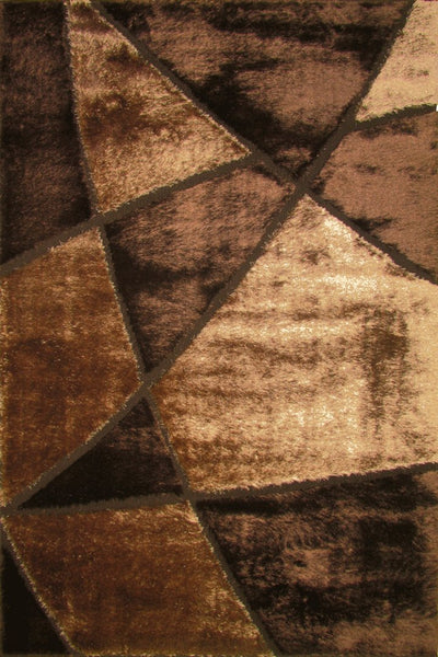 Monte Carlo Abstract Shaggy Rug - 112 Brown