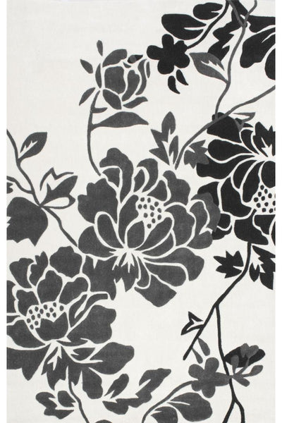 Moris Floral Rug - 102 Black