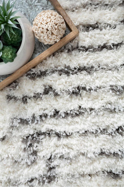 Hudson Moroccan Shaggy Rug - 102 White