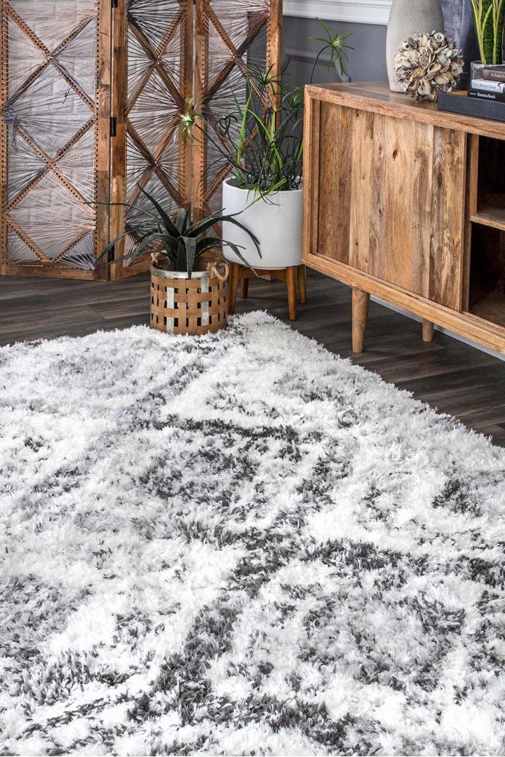 Hudson Moroccan Shaggy Rug - 103 White