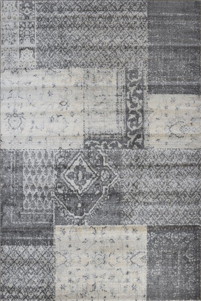 Morocco Square Pattern Rug - 120 Grey