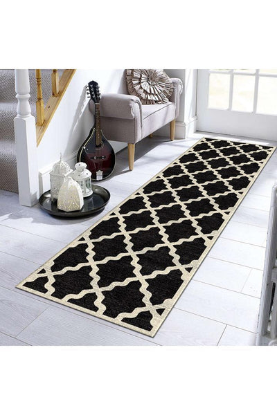 Morocco Trellis Rugs - 130 Black