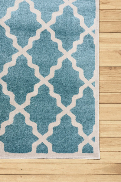 Morocco Trellis Rugs - 128 Aqua