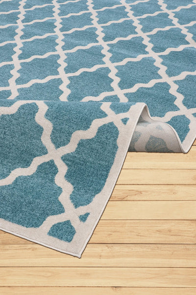 Morocco Trellis Rugs - 128 Aqua