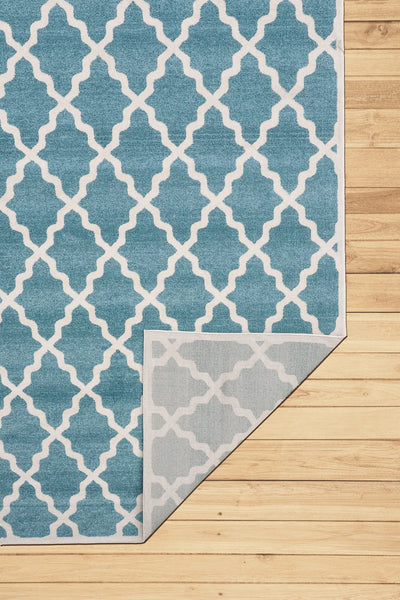 Morocco Trellis Rugs - 128 Aqua