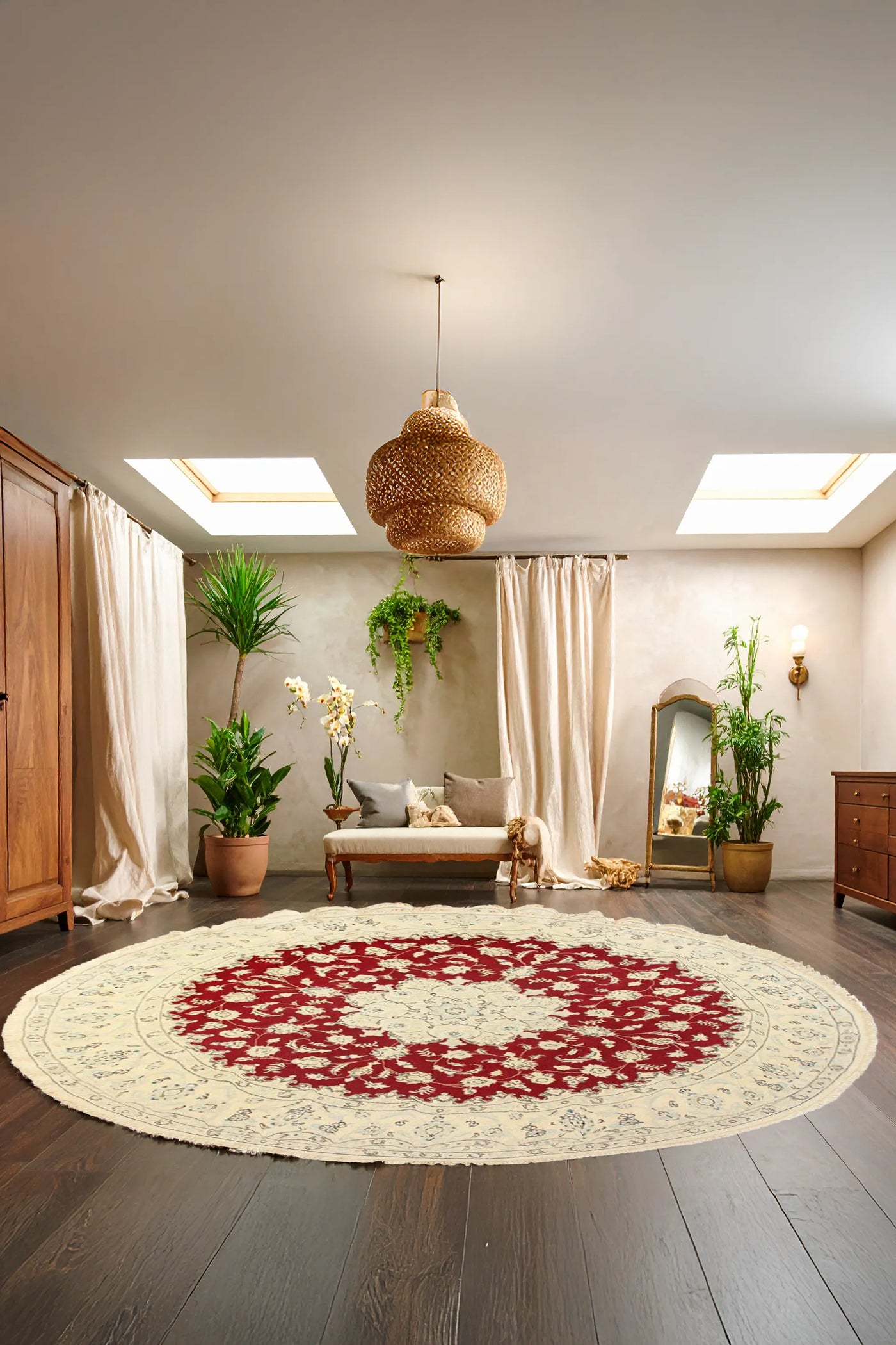 Nain Medallion Hand Knotted Wool Round Rug 295x295 cm
