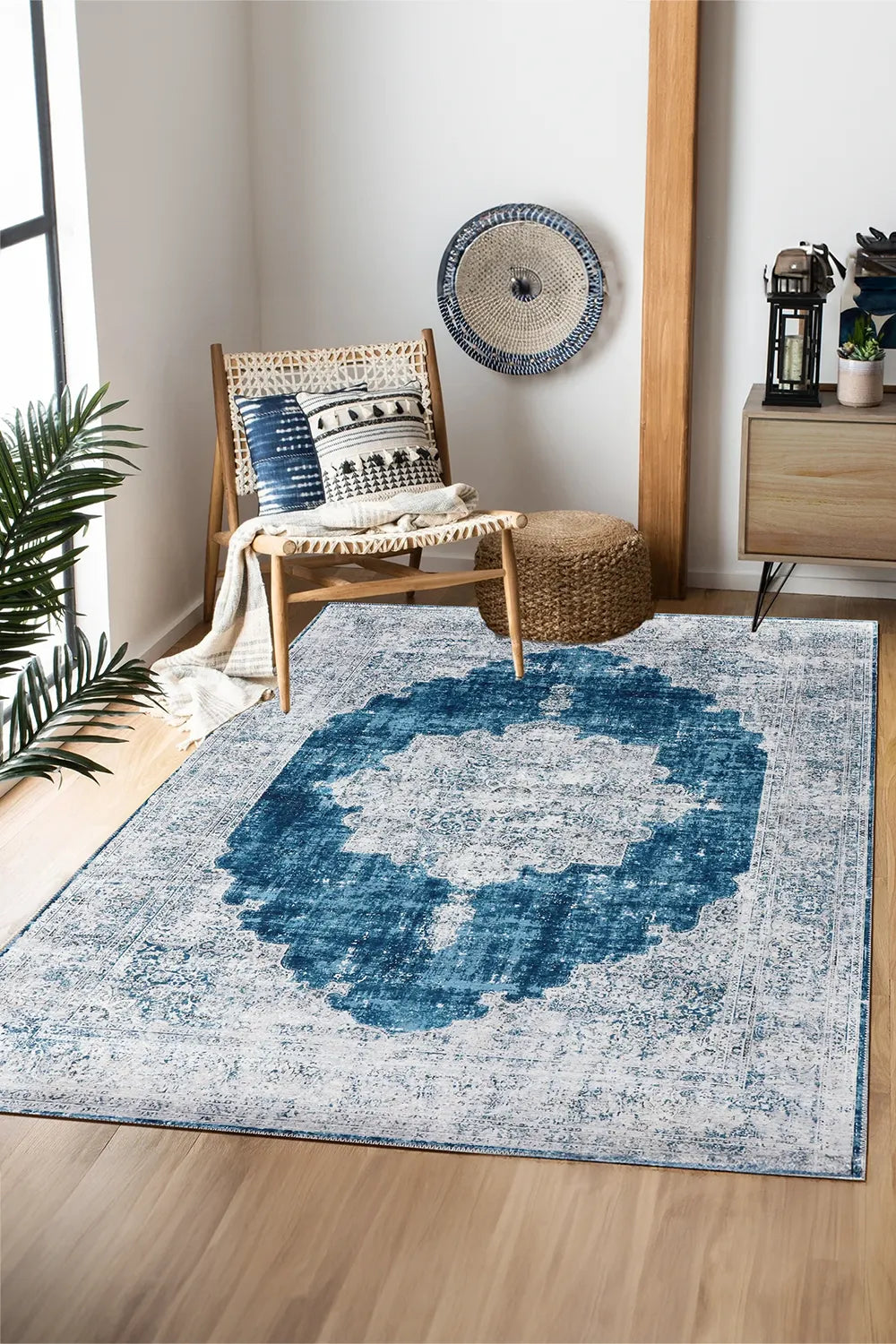 New Jersey Distressed Rug - 123 Blue
