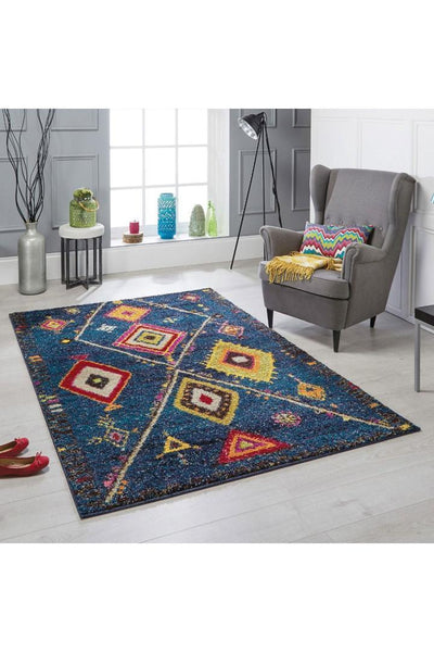 Nomadic Geometric Rug - 103 Blue