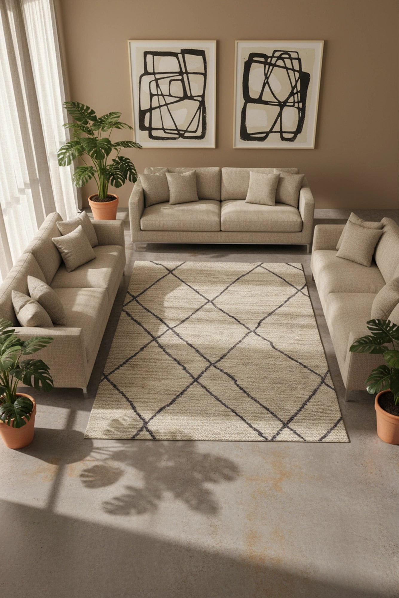Nomadic Geometric Rug - 105 Beige