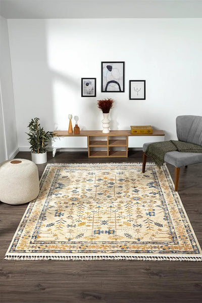 Orange Traditional Rug - 102 Beige