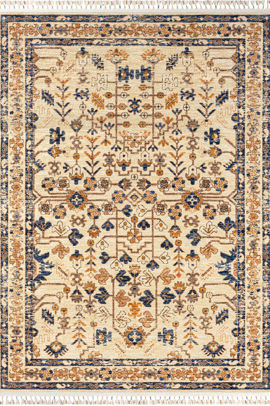 Orange Traditional Rug - 102 Beige