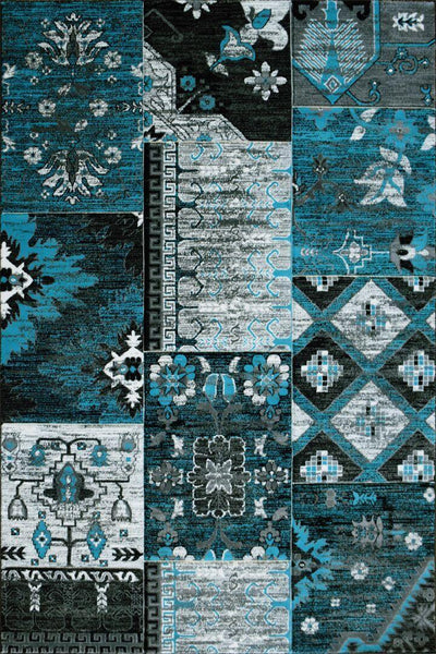 Patchwork Rug - 119 Blue