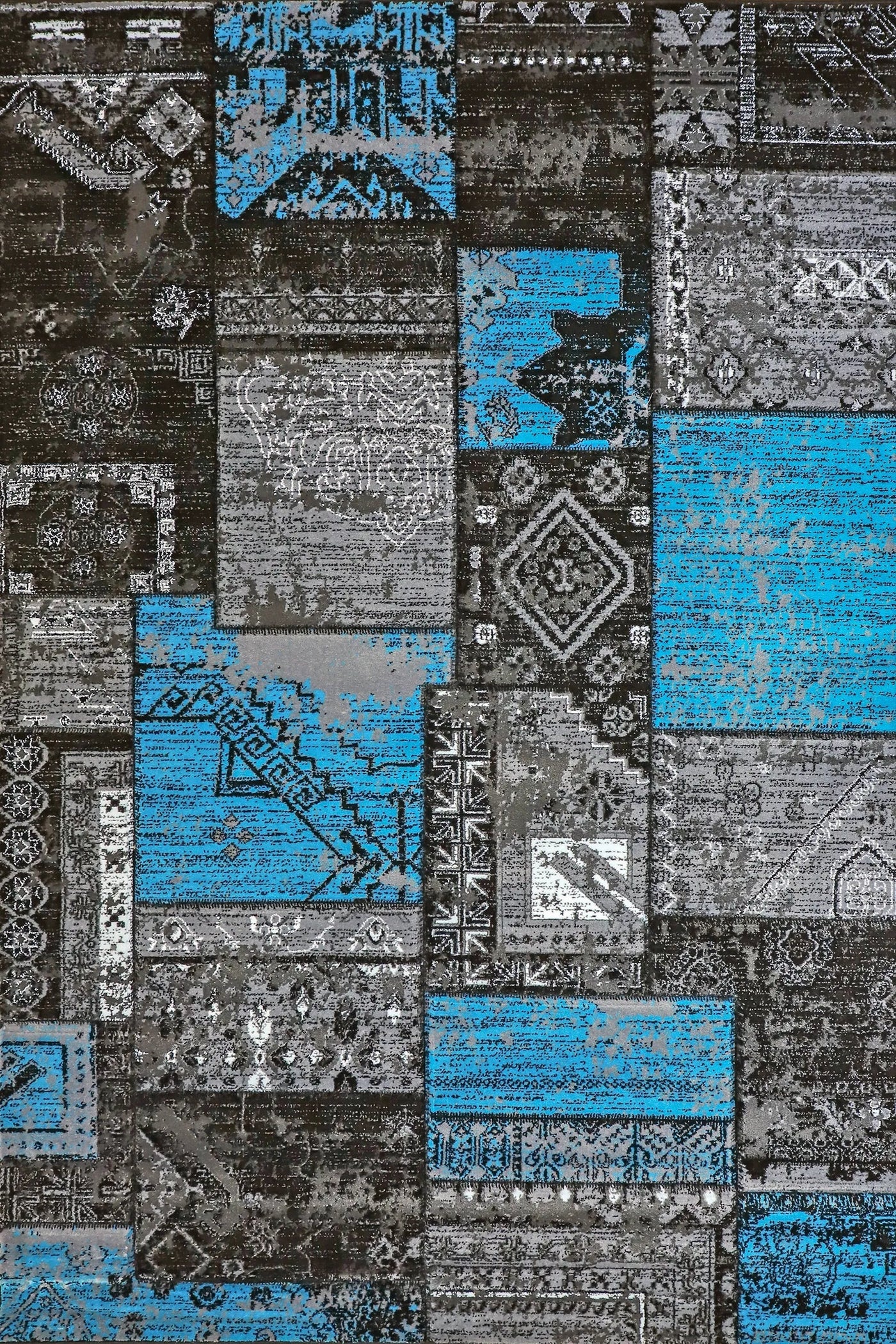 Patchwork Rug - 110 Blue