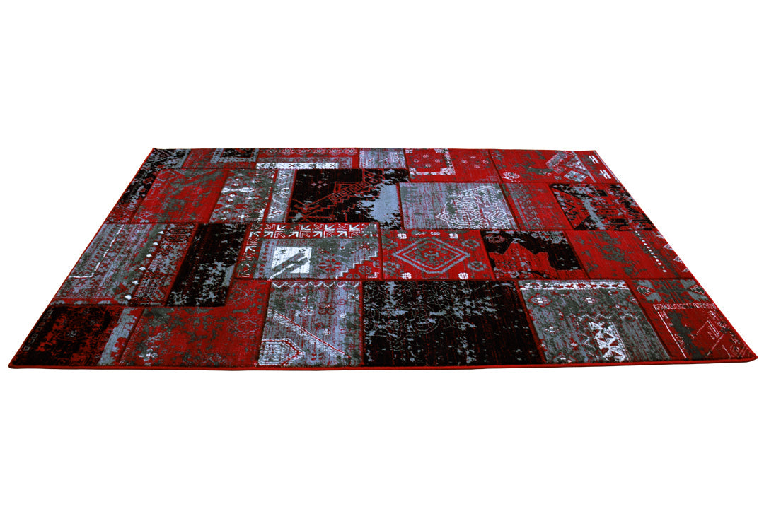 Patchwork Rug - 115 Red