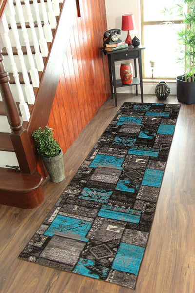 Patchwork Rug - 110 Blue