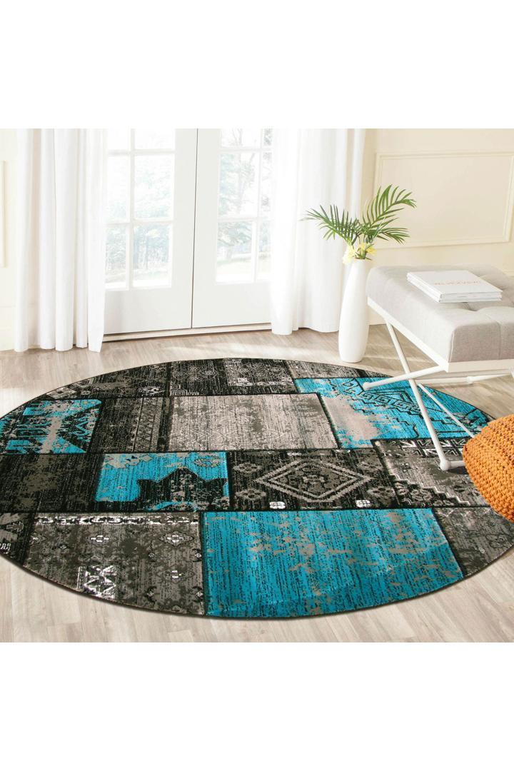 Patchwork Rug - 110 Blue