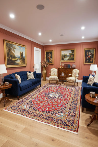 Kashan - Persian Hand Knotted Rug 105 - 300x200cms