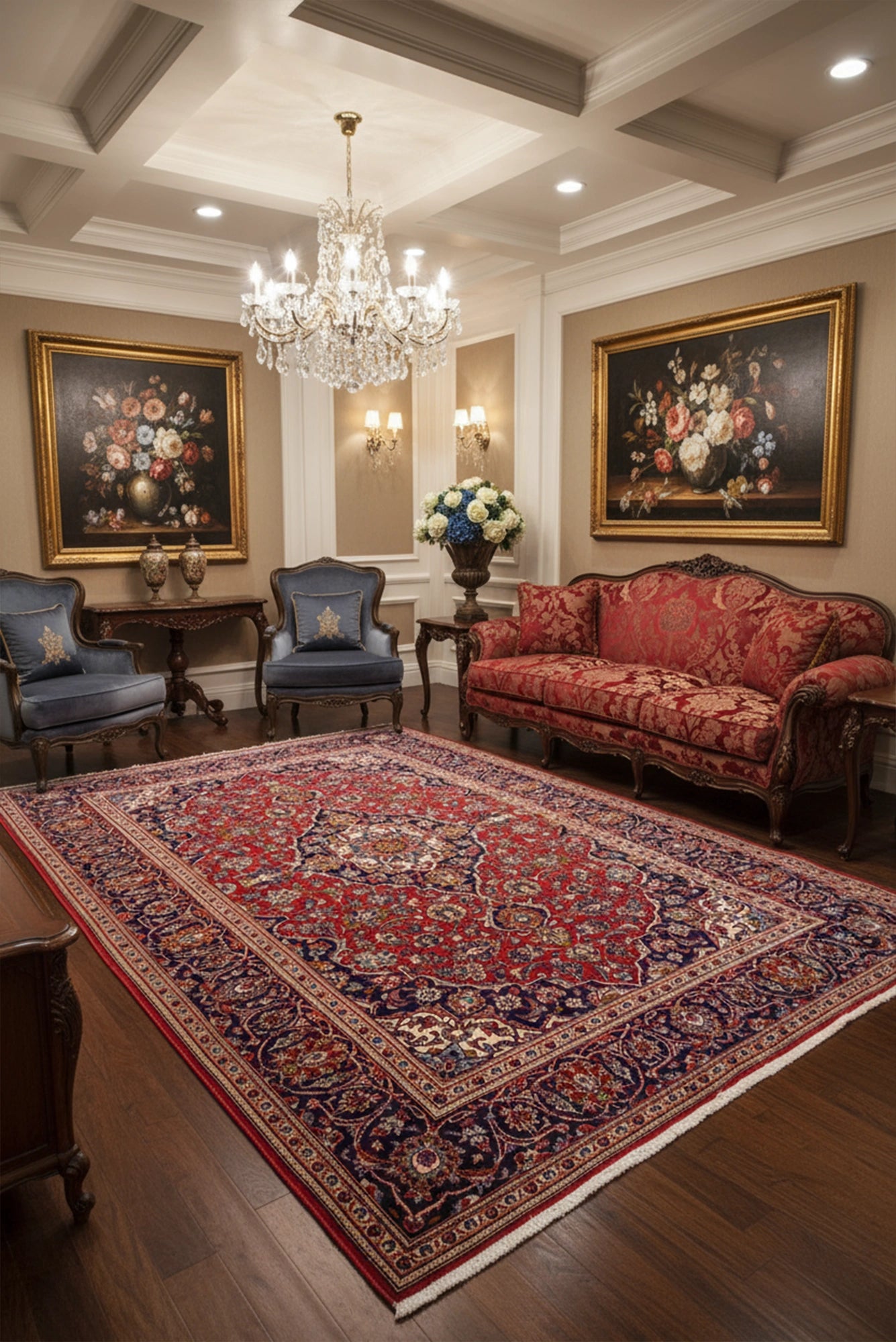 Kashan - Persian Hand Knotted Rug 102 - 300x200cms