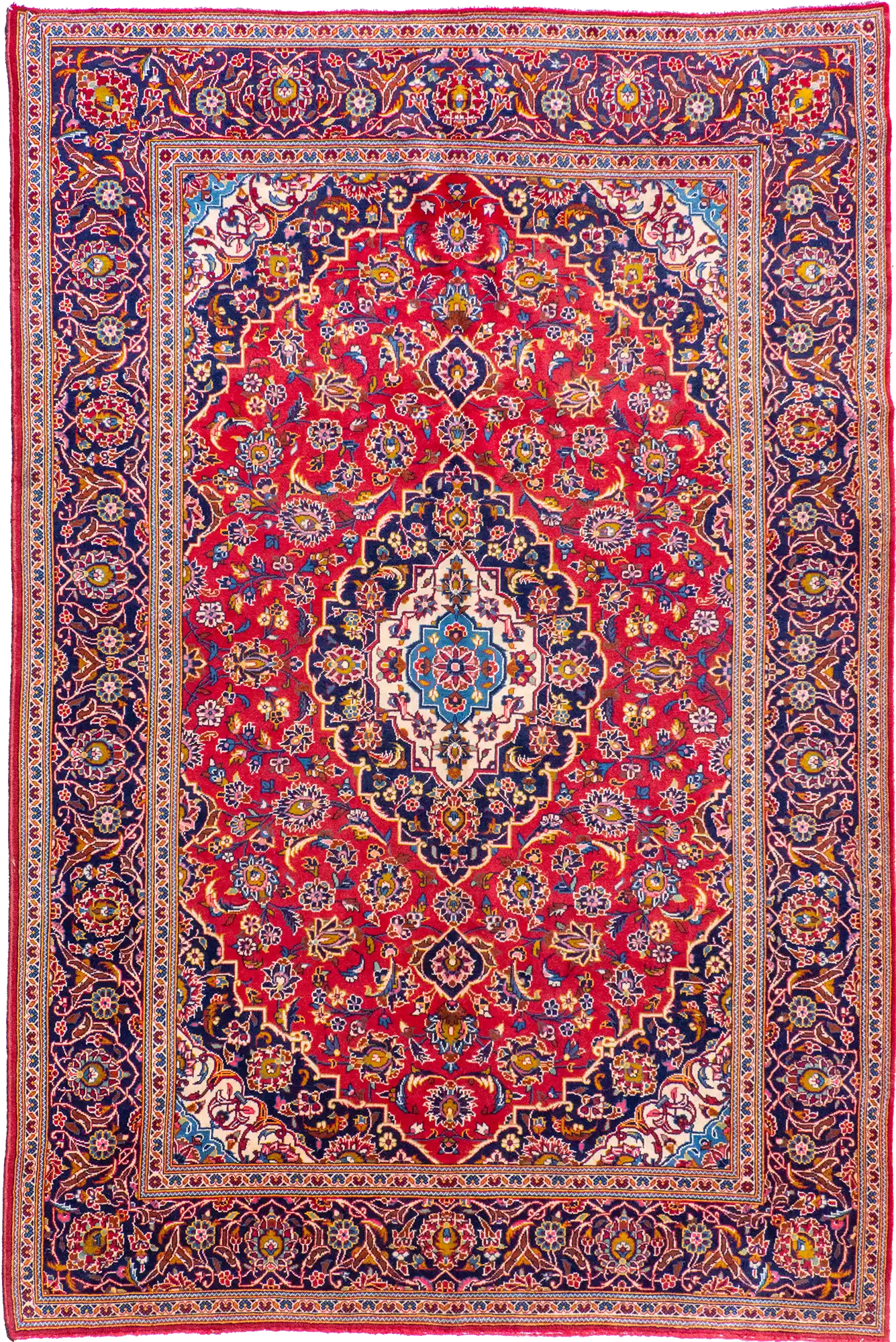 Kashan - Persian Hand Knotted Rug 104 - 300x200cms