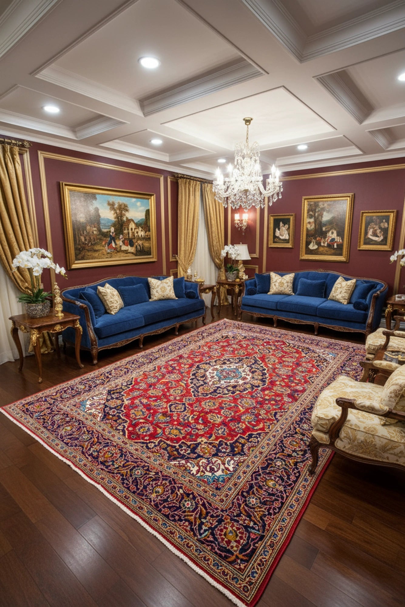 Kashan - Persian Hand Knotted Rug 104 - 300x200cms
