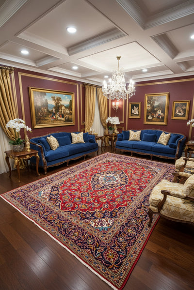 Kashan - Persian Hand Knotted Rug 104 - 300x200cms