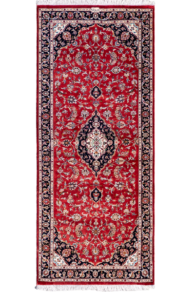 Kum Hand Knotted Silk Hallway Runner Rug - 180x78