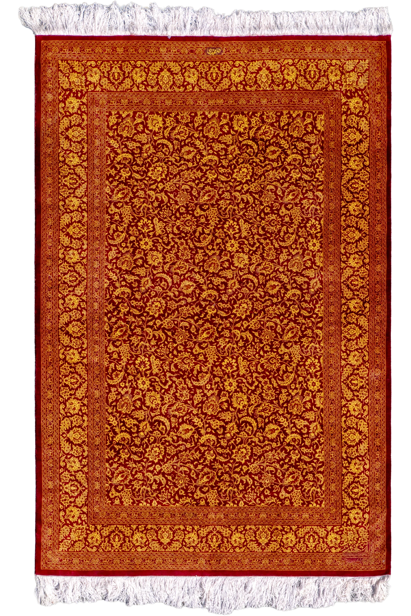 Kum Signed Oriental Hand Knotted Silk Rug | 196 x 130cm