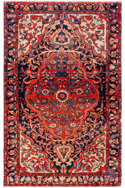 Farahan handknotted antique wool rug 200x127 cm