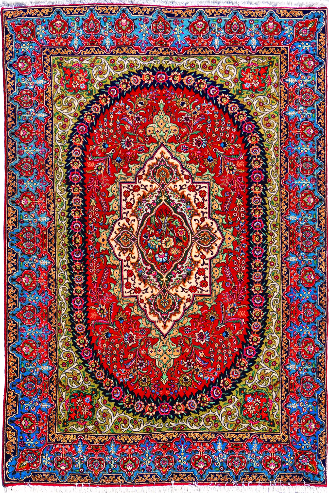 Tabriz Hand Knotted Rug - 300x200cm - Wool & Silk