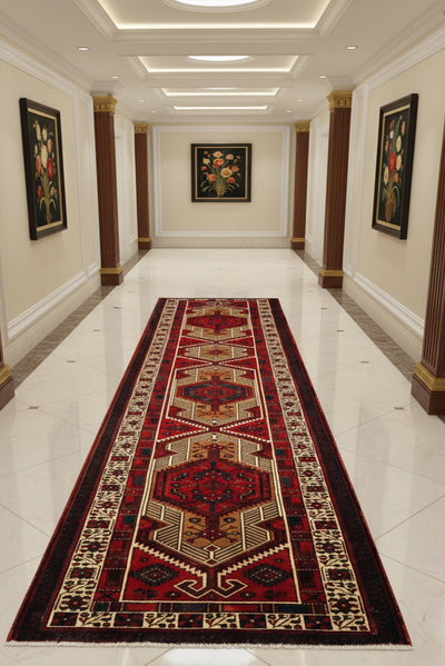 Zabul Hand Knotted Wool rug - 330x100cm - Hallway Runner