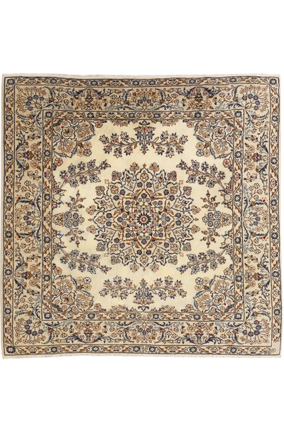 Kashan  Medallion Hand Knotted Wool Rug - 200x200 cm