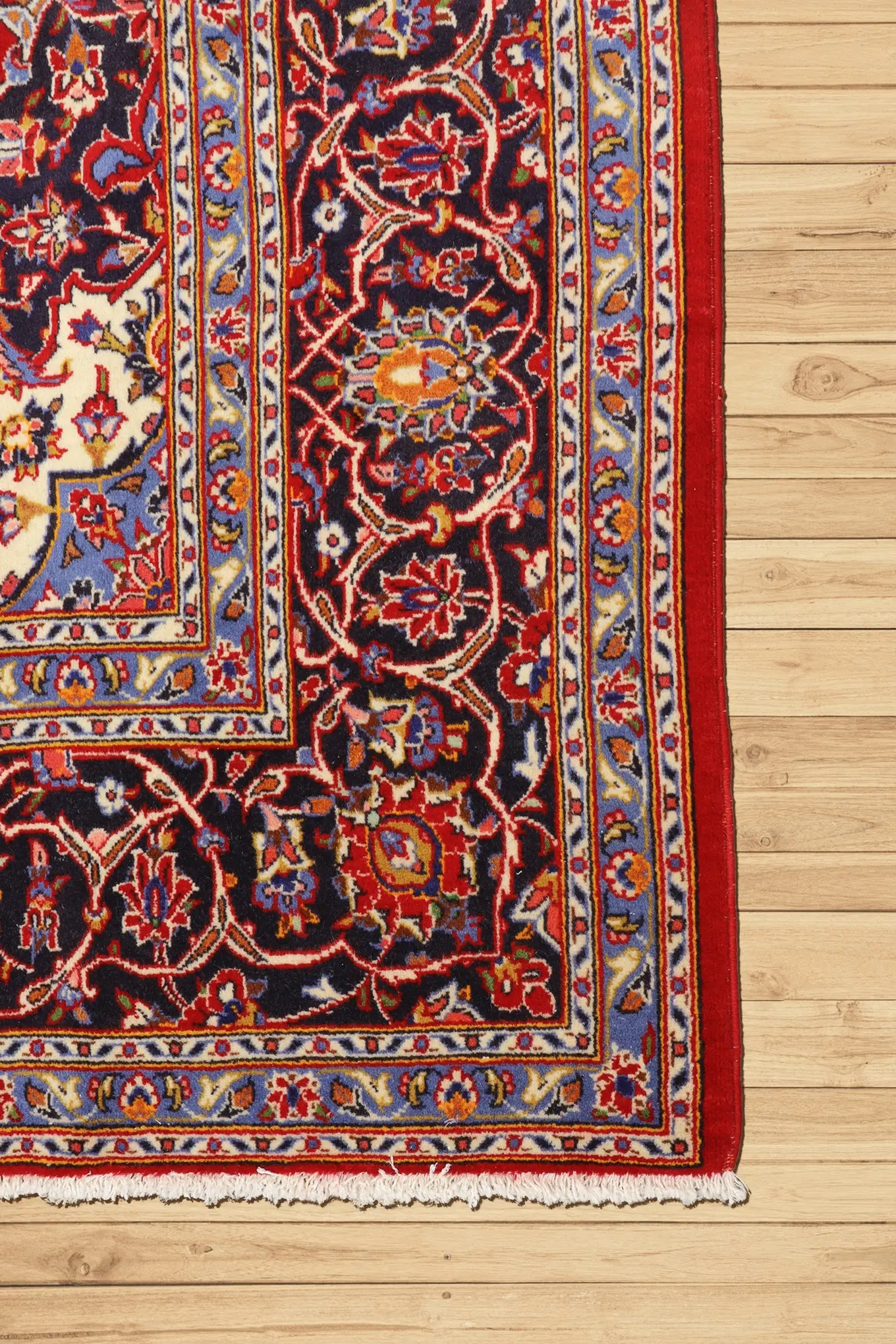 Kashan  Medallion Hand Knotted Wool Rug | 300x195 cm