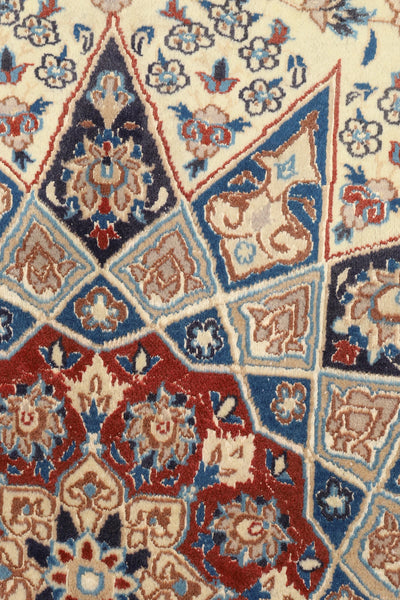 Nain Hand Knotted Wool & Silk Persian Rug | 315x210 cm