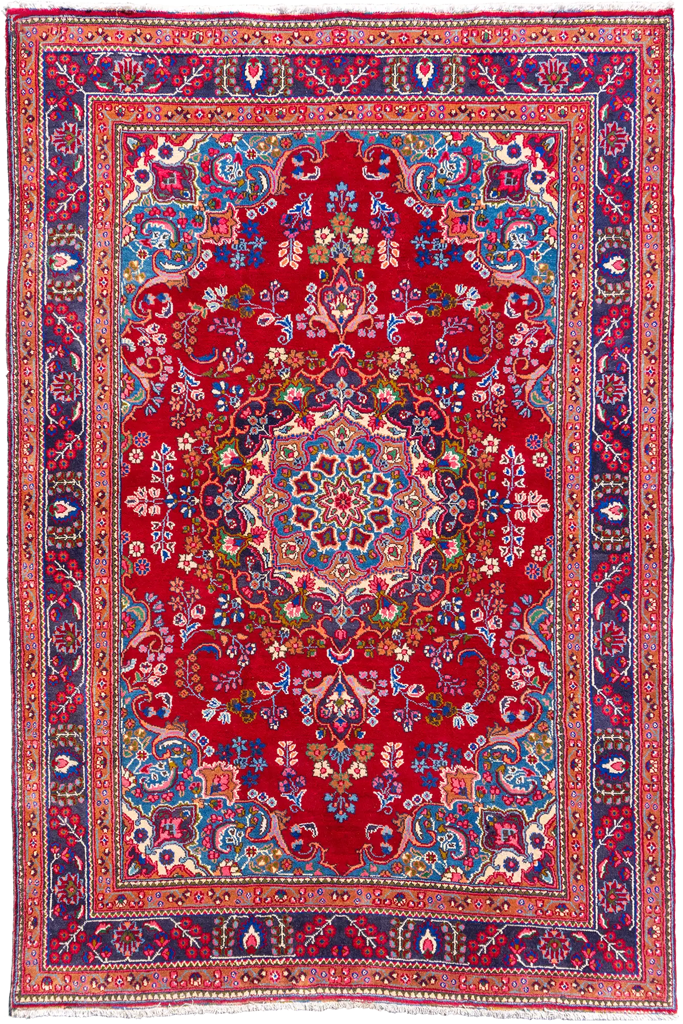 Tabriz Hand Knotted Rug 294x198cms