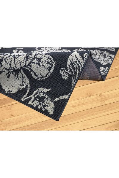 Phenix Indoor Outdoor Floral Rug - 111 Charcoal