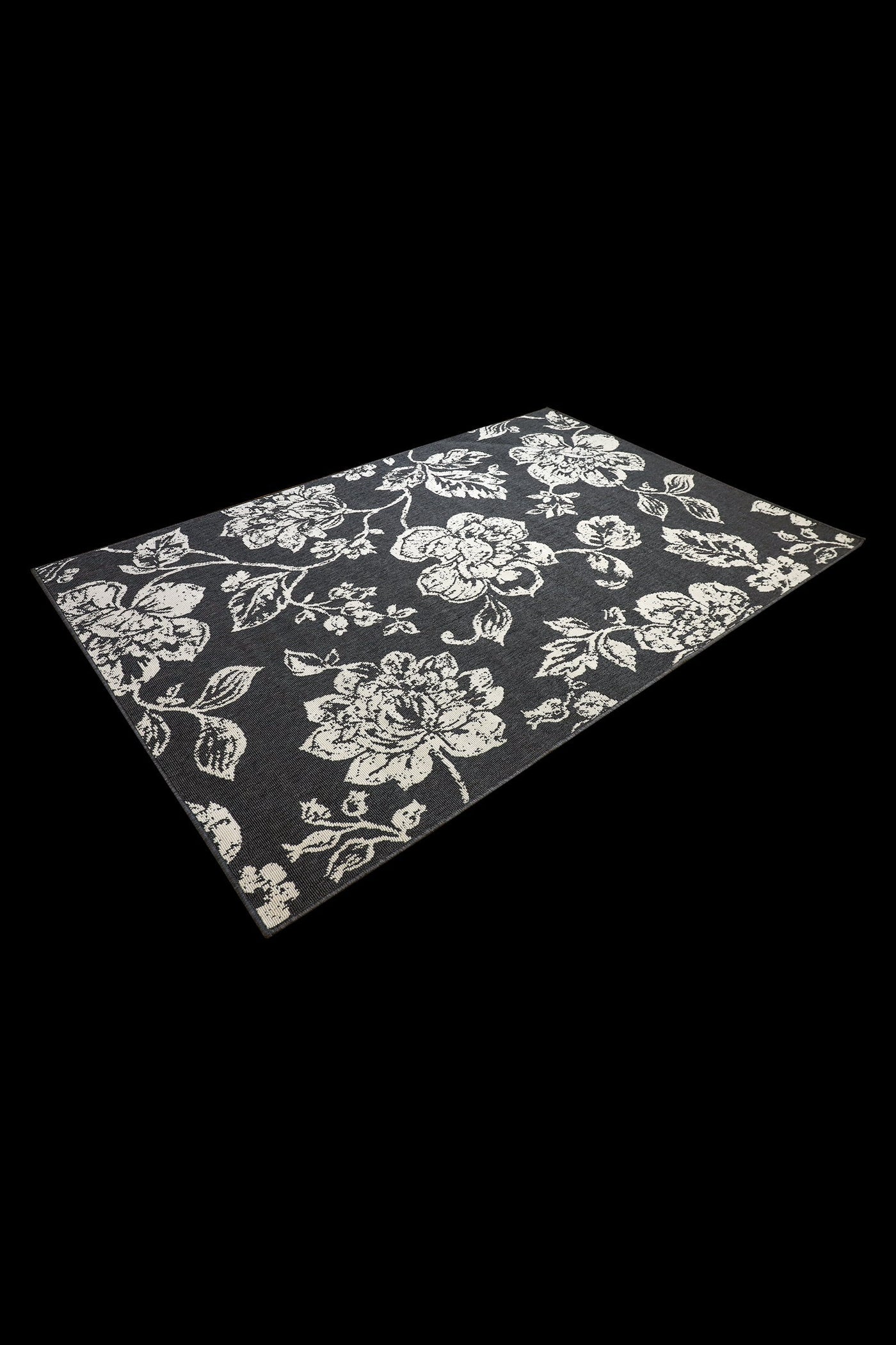 Phenix Indoor Outdoor Floral Rug - 111 Charcoal