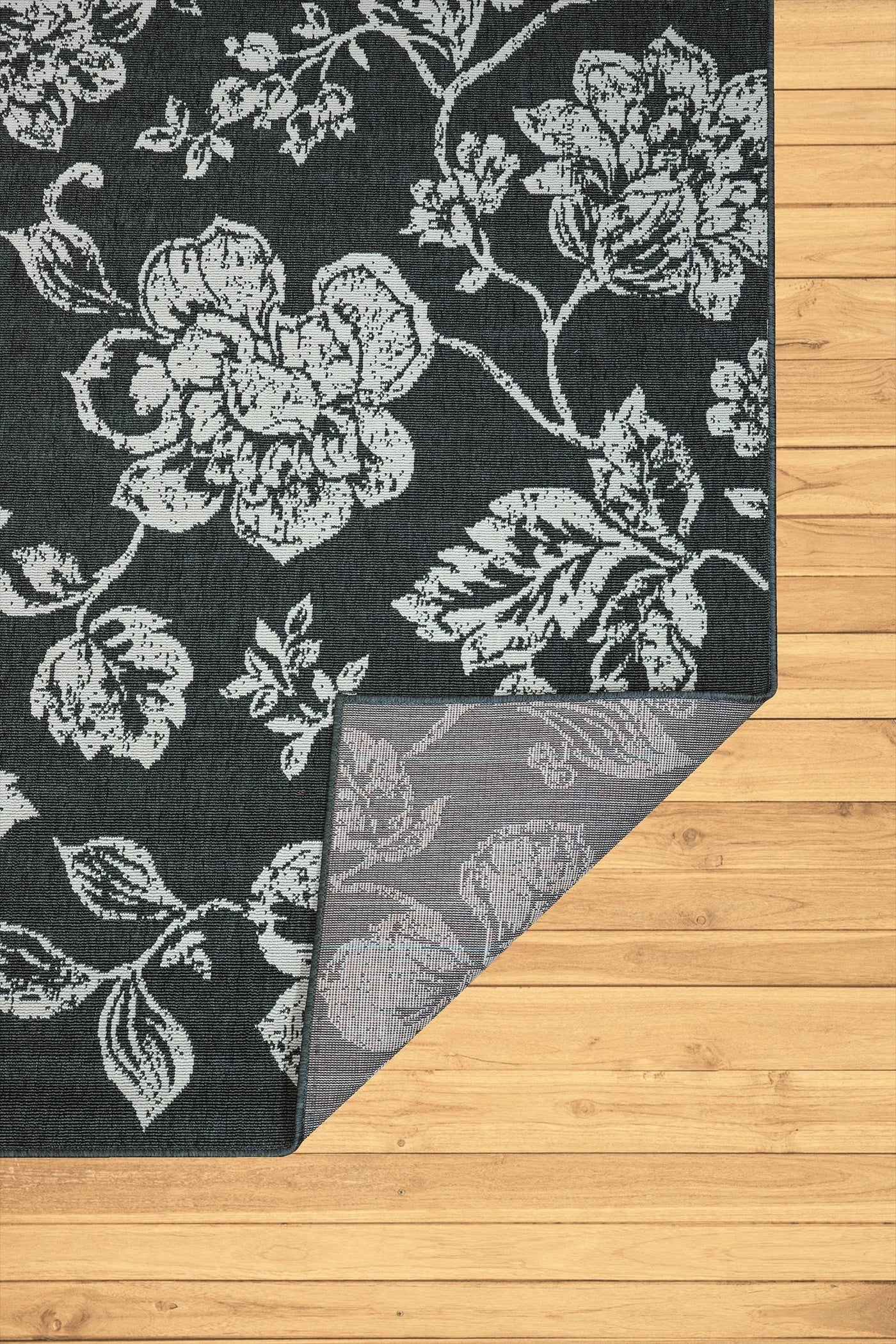 Phenix Indoor Outdoor Floral Rug - 111 Charcoal