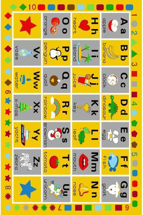 Play Kids rug - ABC Yellow | Buy Rugs Online | Cyrus Rugs