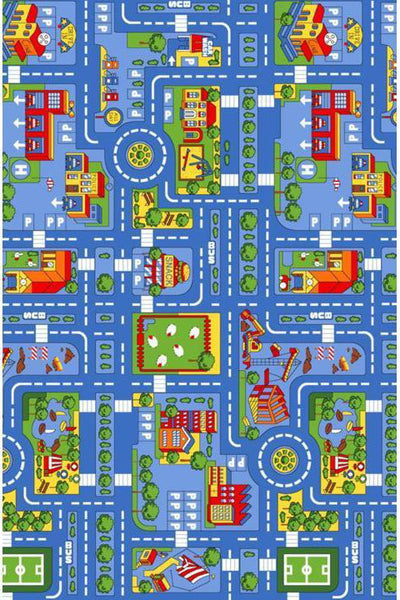 Play Kids rug - Road Blue