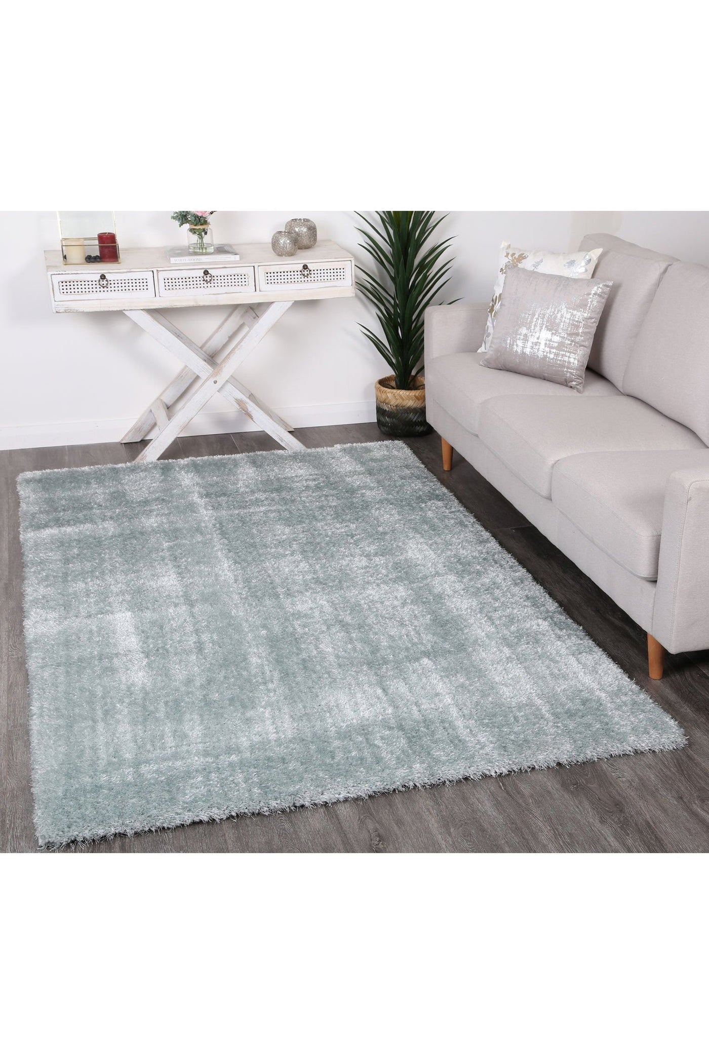 Darwin Plain Shaggy Rug - 120 Blue