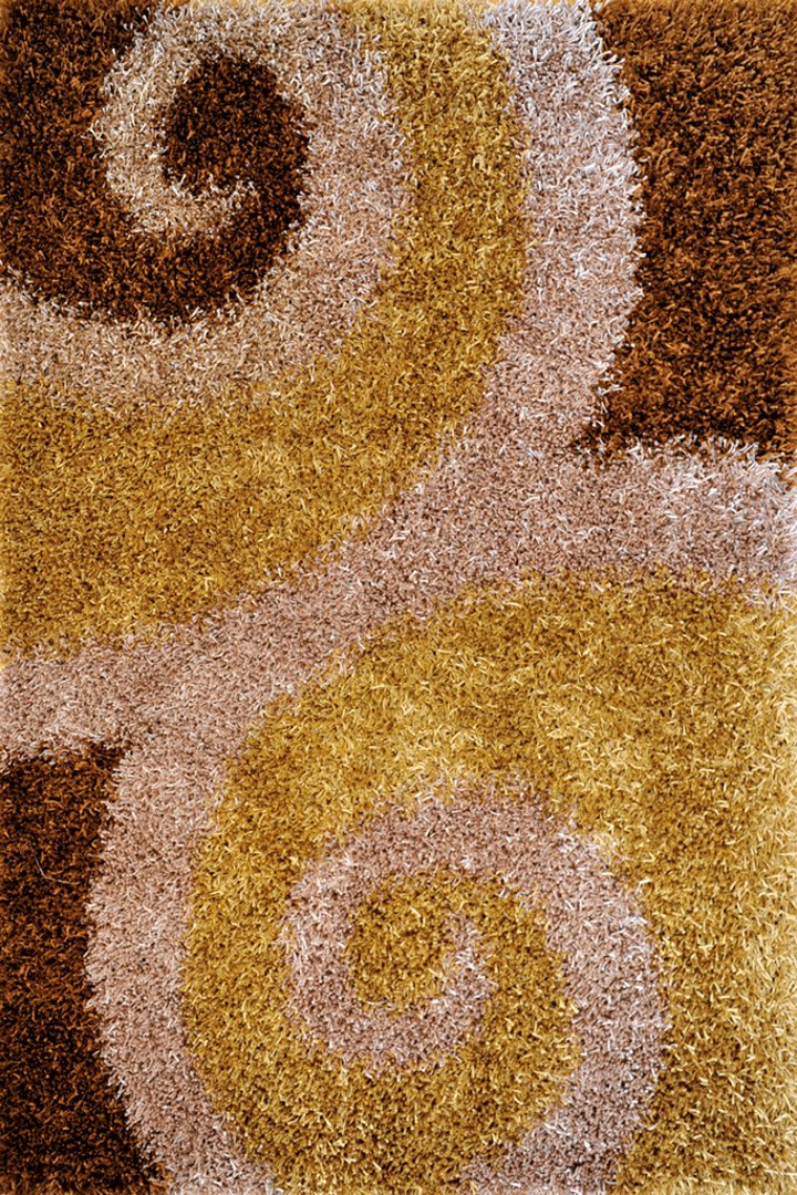Rio Modern Abstract Shaggy Rug RCIRCL-BRN | Buy Rugs Online | Cyrus Rugs